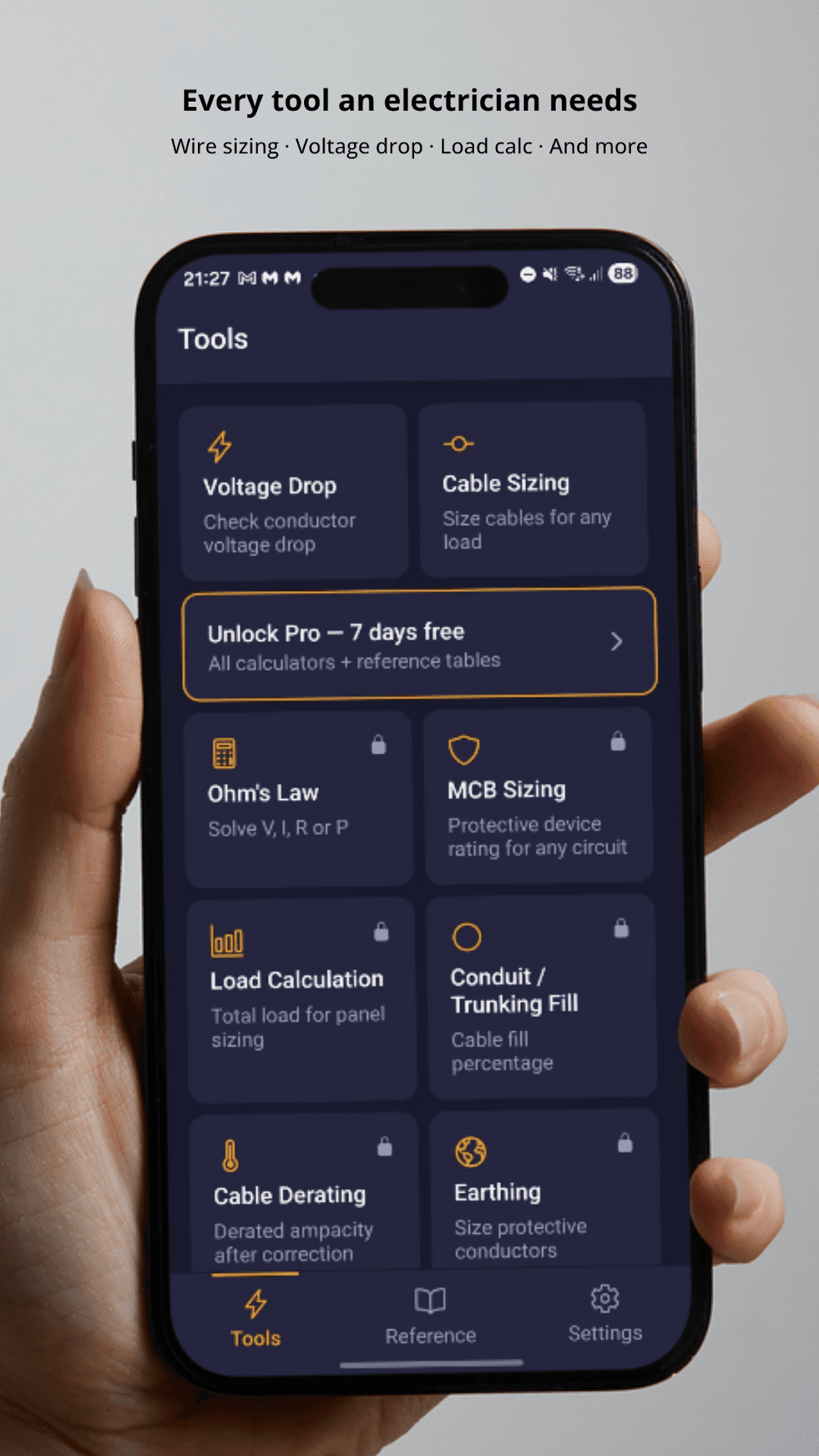 Voltix app - cable sizing calculator